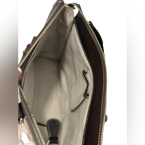 Dooney &Bourke Canvas Double Pocket Handbag with Leather Trim - Picture 8 of 15